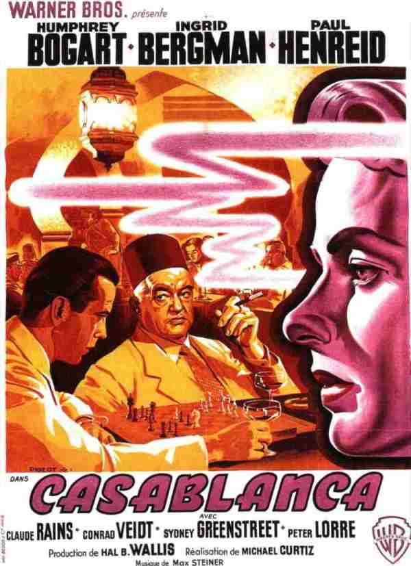 Casablanca Humphrey Bogart Vintage Poster Fridge Magnet 2x 3