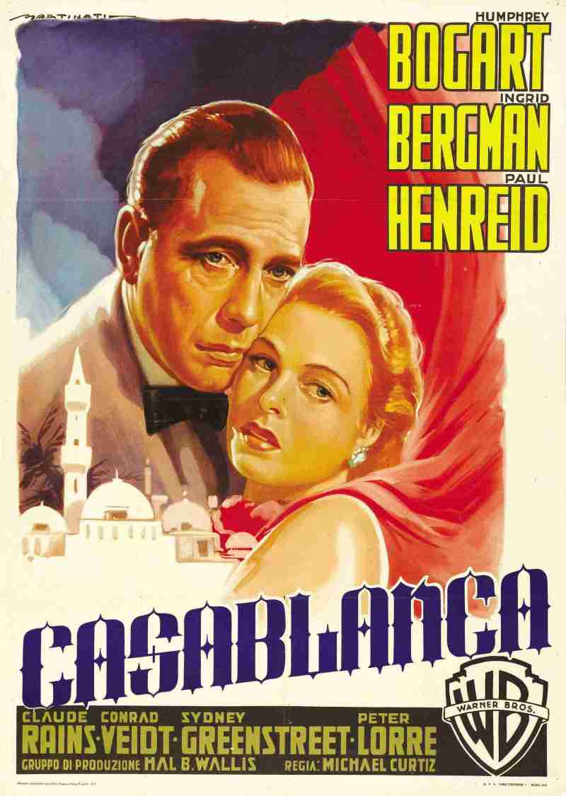 Humphrey Bogart Casablanca Vintag Poster 10" x 7" Reproduction Metal Sign I19 