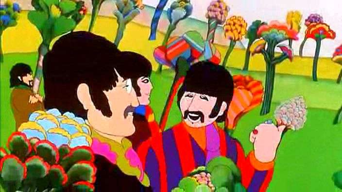 Yellow Submarine 10 subtitles - Embracing and chasing of blues