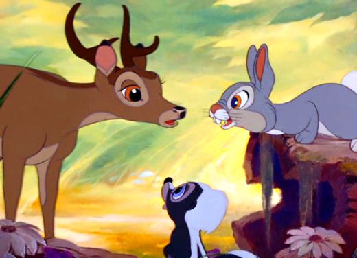 Bambi, Flower, Thumper. Hi, fellas!