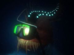 Anglerfish by whose light Marlin and Dory has recovered Sherman's mask