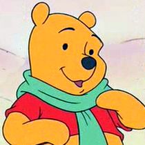 Winnie the Pooh, teddy bear naive and slow-witted but also friendly, thoughtful, and steadfast