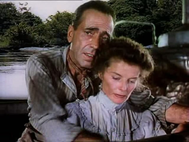 Humphrey Bogart and Katharine Hepburn in The African Queen